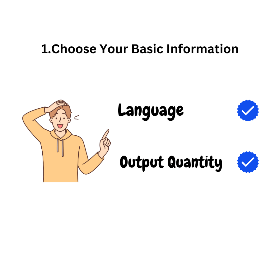 Step 1: Select Language and Output Quantity - Redplus